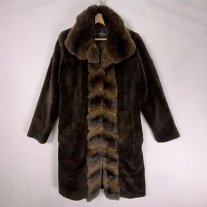 J. Mendel Sheared Mink & Chinchilla 7/8ths Length Fur Coat